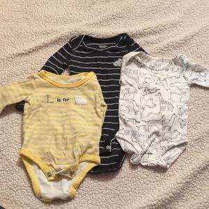 Carter's Vibrant Yellow and Blue Bodysuits